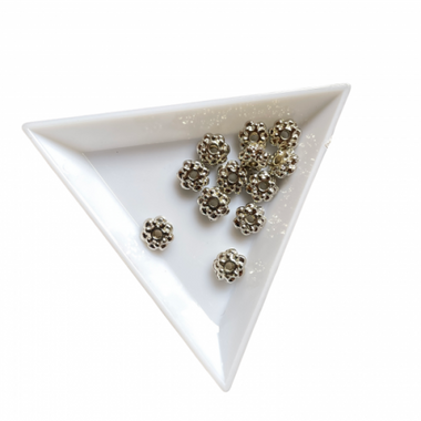 Bali Silver Plated Flower Spacer 8mm - 15pcs