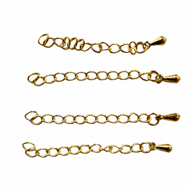 Nickel Free Yellow Gold Extension chains - 10pcs