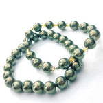 Fool's Gold Pyrite Gemstone / Swarovski Crystals Bracelet size 8mm - Beadsy Beads