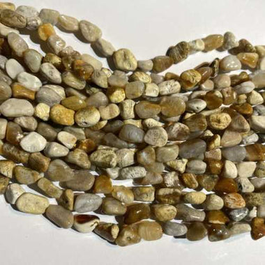 Fosillised Coral Tumbled Nugget Gemstones Beads 7 - 8mm - 15.5" Strand - Beadsy Beads