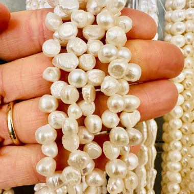 Freshwater Pearl Baroque 6 - 7 mm - 15.5"inches Strand - Beadsy Beads