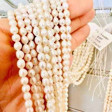 Freshwater Pearl Beads 5 - 6 mm - 15.5"inches Strand - Beadsy Beads