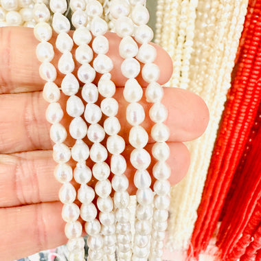 Freshwater Pearl Beads 5 - 6 mm - 15.5"inches Strand - Beadsy Beads