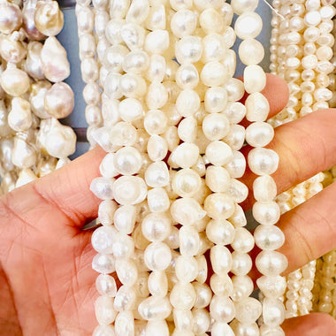 Freshwater Pearl Beads 7 - 8 mm - 15.5"inches Strand - Beadsy Beads