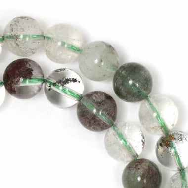 Garden Quartz / Lodolite Gemstone Crystal Round Beads - 15.5 in Strand - Choose Size - Beadsy Beads
