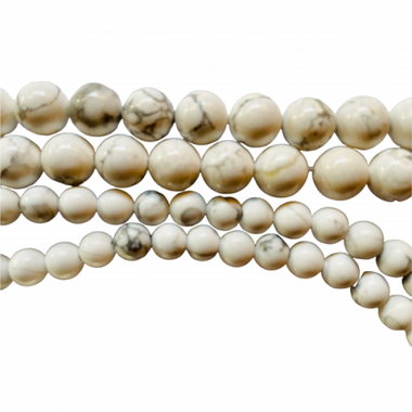 GENUINE Howlite Crystal Beads Round 6mm - 15.5in Strand
