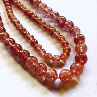 GENUINE "A" Quality Strawberry Quartz Crystal Beads Round 6mm - 30pcs