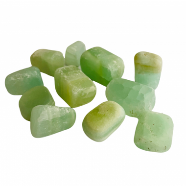 Genuine Green Pistachio Calcite Gemstone Crystal Tumble 3-4cm