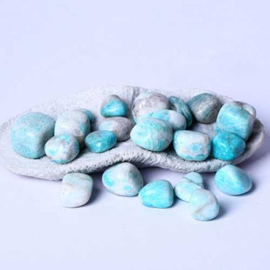 Genuine Amazonite Gemstone Crystal Tumble 3 - 4cm - 2pcs - Beadsy Beads
