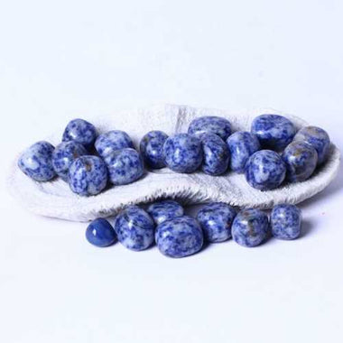 Genuine Blue Spot Jasper Gemstone Crystal Tumble 2 - 3cm - 3pcs - Beadsy Beads