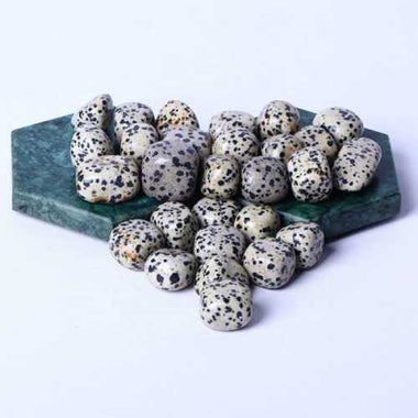 Genuine Dalmation Jasper Cube Gemstone Crystal Tumble 2 - 3cm - 2pcs - Beadsy Beads