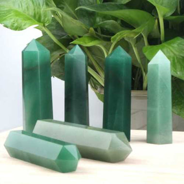 Genuine Green Aventurine Gemstone Crystal Small Tower / Points 7cm - Beadsy Beads
