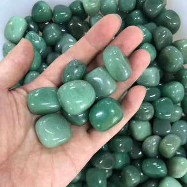 Genuine Green Aventurine Gemstone Crystal Tumble 3 - 4cm - 2 pcs - Beadsy Beads