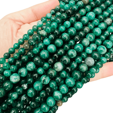 GENUINE Green Lepidolite Round Gemstone Beads - Choose Your Size - 15 Inches Strand - Beadsy Beads
