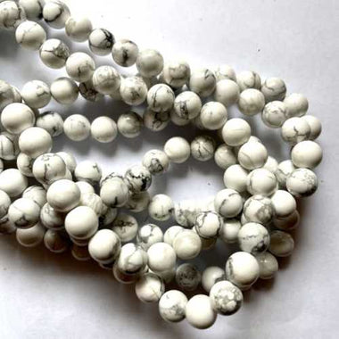 GENUINE Howlite Crystal Beads Round 10mm - 20pcs - Beadsy Beads