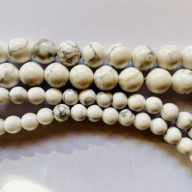 GENUINE Howlite Crystal Beads Round 6mm - 15.5in Strand - Beadsy Beads