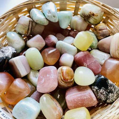 Genuine Mix Calcite Gemstone Crystal Tumble 3 - 4cm - 6pcs - Beadsy Beads