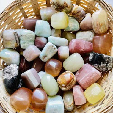 Genuine Mix Calcite Gemstone Crystal Tumble 3 - 4cm - 6pcs - Beadsy Beads