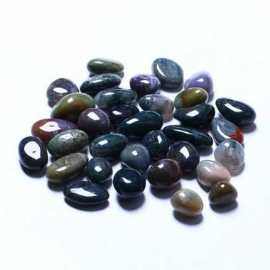 Genuine Moss Agate Gemstone Crystal Tumble 3 - 4cm - 2 pcs - Beadsy Beads