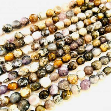 GENUINE Purple Phantom Potato Gemstones Beads 12x10mm - 15 Inches Strand - Beadsy Beads