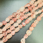 GENUINE Strawberry Quartz Potato Nugget Gemstones Beads - 15 Inches Strand - Beadsy Beads