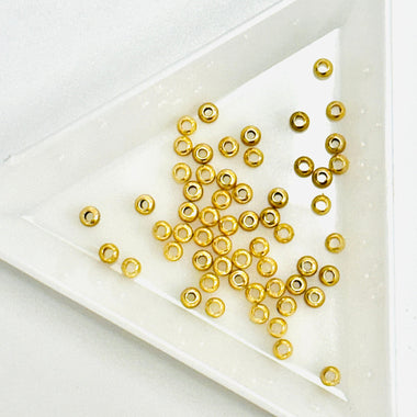 Gold Vermeil Corrugated Filler 2.5mm - 10pcs - Beadsy Beads