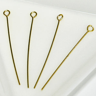 Gold Vermeil Eye Pin 30mm - 4pcs - Beadsy Beads