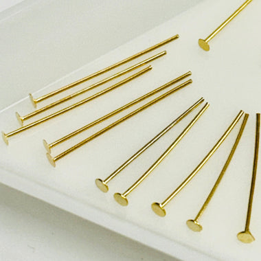 Gold Vermeil Head Pin 17mm - Beadsy Beads