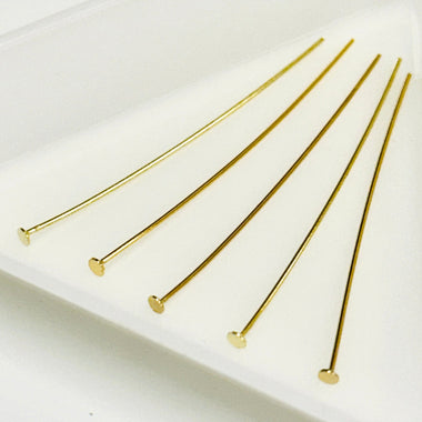 Gold Vermeil Head Pin 35mm - Beadsy Beads