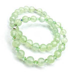 Grape stone (Phrenite) Gemstone / Swarovski Crystals Bracelet size 8mm - Beadsy Beads
