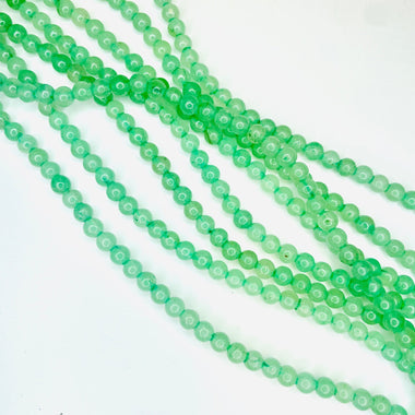 Green Aventurine 4.5mm Crystal Round Bead Strand 15.5 inch - Beadsy Beads