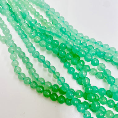 Green Aventurine 6mm Crystal Round Bead Strand 15.5 inch - Beadsy Beads