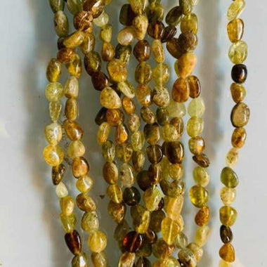 Authentic Green Garnet -Tsarvorite Potato Tumbled Nugget Gemstones Beads 6*8mm -15" Strand