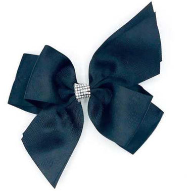 Split Tail Diamonte Hairbows Black