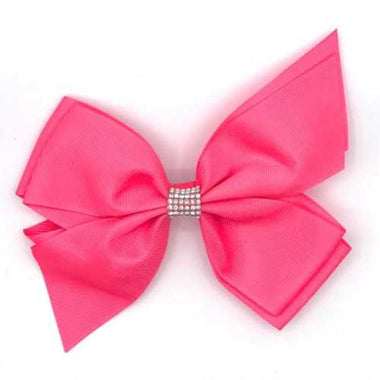 Split Tail Diamonte Hairbows Pink