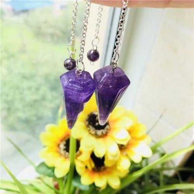 Handmade Carving Amethyst Pendulum 4cm - Beadsy Beads