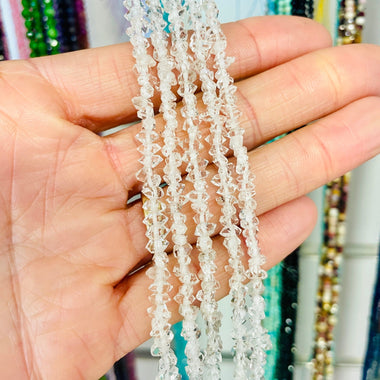 Herkimer Diamond Crystal Bead Chips 5mm - 15.5" Strand - Beadsy Beads