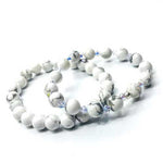 Howlite Gemstone / Swarovski Crystals Bracelet size 8mm - Beadsy Beads