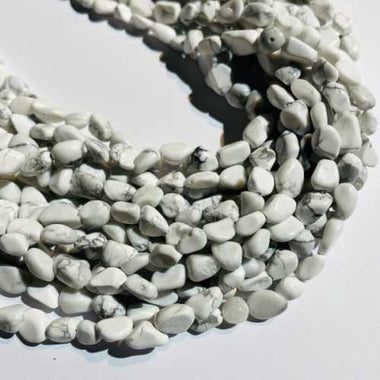 Howlite Tumbled Nugget Gemstones Beads 7 - 8mm - 15.5" Strand - Beadsy Beads