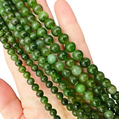 Canadian Jade Crystal Gemstone Beads Round - Choose Size - 15.5in Strand