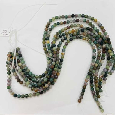 Indian Agate Round Crystal 15 inch Strand Choose a size - Beadsy Beads