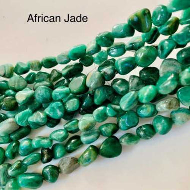 Authentic African Jade Potato Tumbled Nugget Gemstones Beads 8-10mm - 15.5" Strand