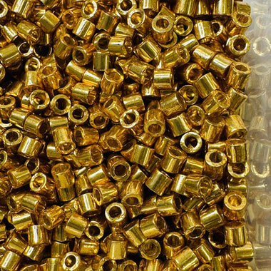 Japanese Miyuki Delica Seed Beads 8/0 DBL1832 Galvanised Gold - 3 grams - Beadsy Beads