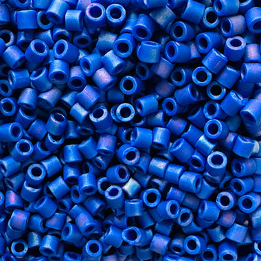 Japanese Miyuki Delica Seed Beads 8/0 DBL880 Matte Op Cobalt AB - 5 grams - Beadsy Beads