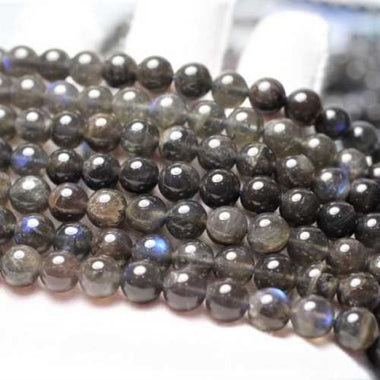 7.5 - 8mm Authentic! Natural Labradorite A+ Gemstones Beads Round- 15.5in Strand