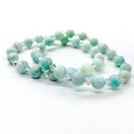 LARIMAR Gemstone / Swarovski Crystals Bracelet size 7mm - Beadsy Beads