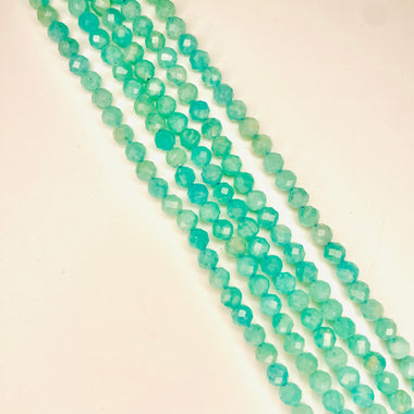 Light Amazonite Crystal Faceted Beads Round 4mm - 15.5in Strand - Beadsy Beads