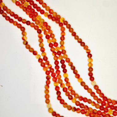 Light Carnelian Crystal Round Beads 4mm - 15.5" Strand - Beadsy Beads