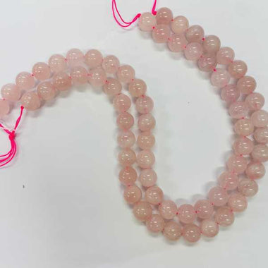 Madagascar Rose Quartz 12mm Round Strand - Beadsy Beads