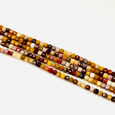 Mookaite Crystal Gemstone Faceted Beads Cube 2.5 mm - 15" Strand - Beadsy Beads